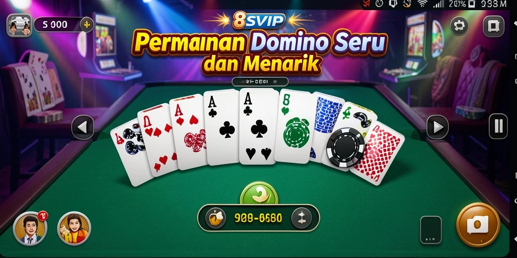 Tampilan menarik dari gameplay Domino di 8SVIP.