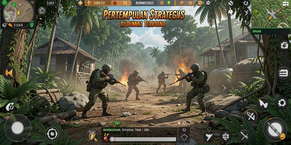 Tampilan aksi intens dalam gameplay BORNEO303.