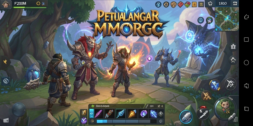 Screenshot F200M menampilkan aksi seru dalam dunia MMORPG.