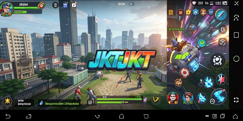 Tampilan utama JKTJKT menampilkan berbagai fitur utilitas yang mudah diakses.