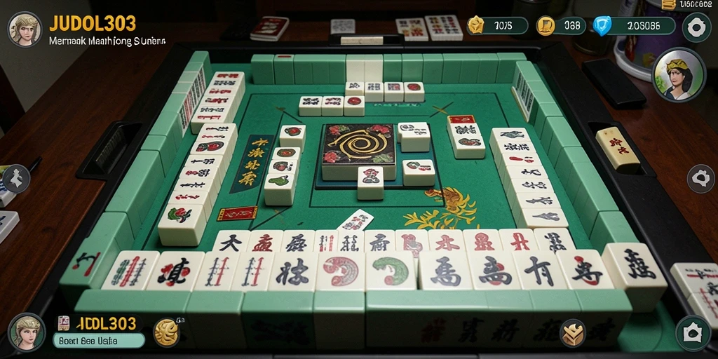 Screenshot utama JUDOL303 menampilkan gameplay Mahjong yang seru.