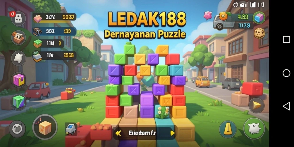 Tampilan gameplay <strong>LEDAK188</strong> yang penuh warna dan menantang.