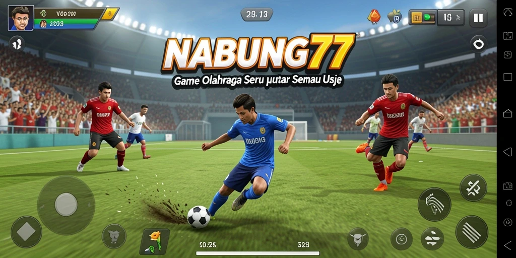 Screenshot gameplay NABUNG77 yang menunjukkan aksi olahraga yang seru.
